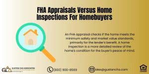 FHA Appraisals Versus Home Inspections