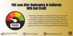 FHA Loan After Bankruptcy In California