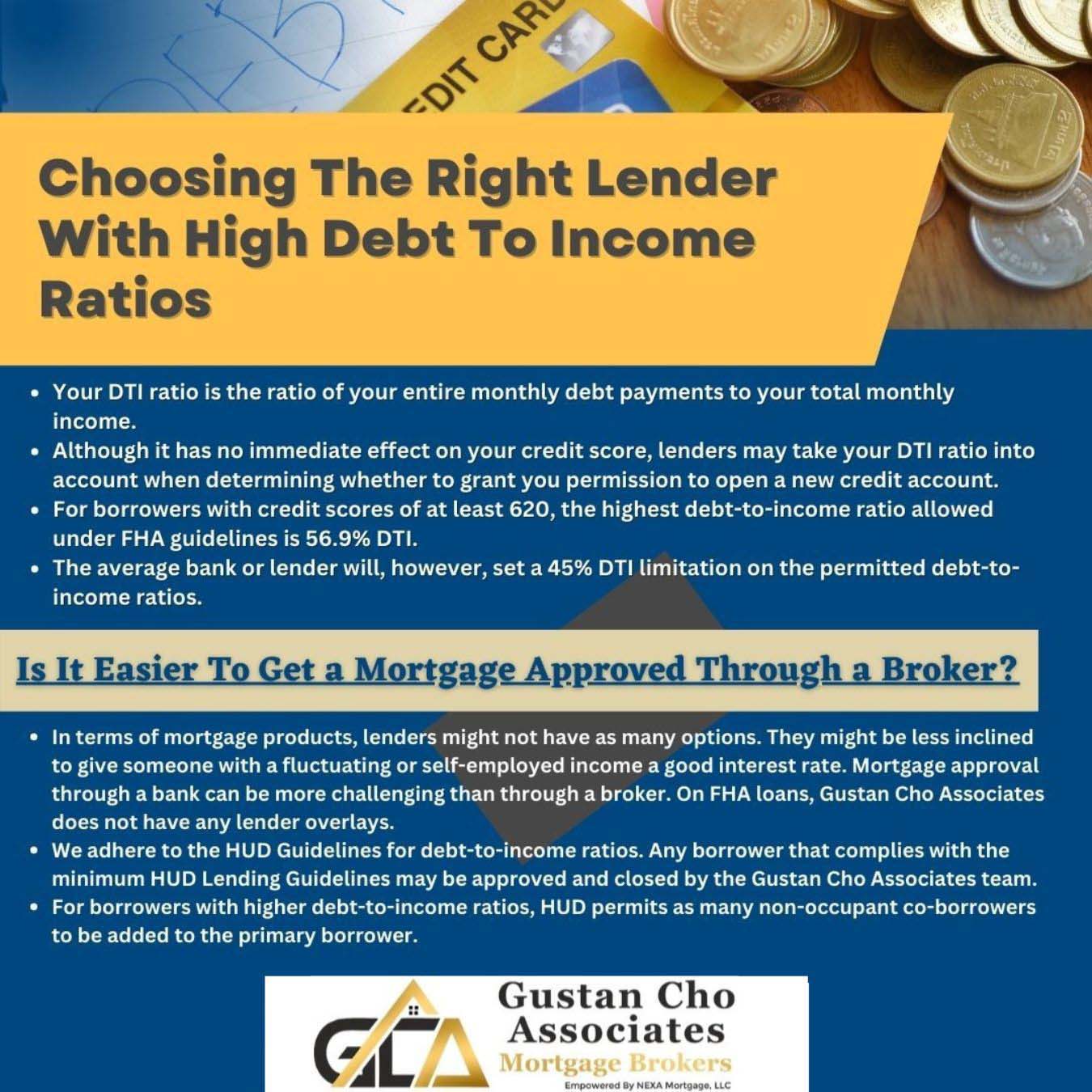 Choosing The Right Lender With High Debt To Income Ratios