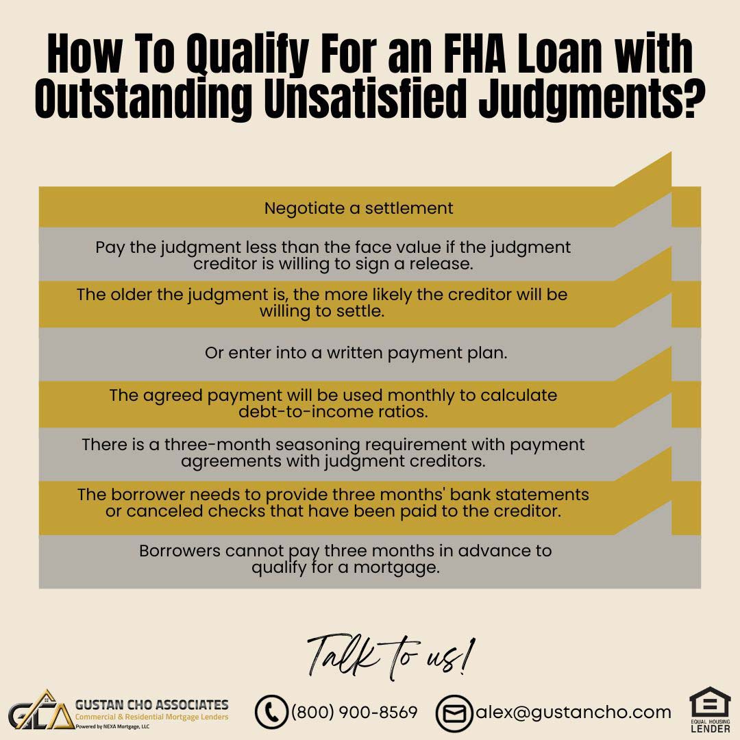 FHA Loan With Judgment Mortgage Guidelines