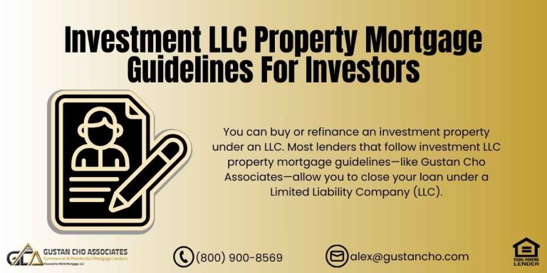 Investment LLC Property Mortgage Guidelines